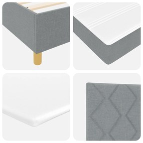 vidaXL Κρεβάτι με Ελατήρια και Στρώμα Γκρι 140x200 εκ Ύφασμα