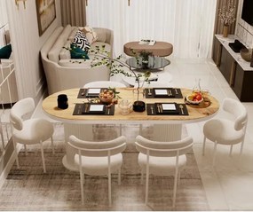 Stewehome Σετ Τραπεζαρίας με 6 Καρέκλες Δρυς 80x160 cm