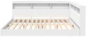 vidaXL Κρεβάτι Βιβλιοθήκης Λευκό 180x200 εκ Επεξεργασμένο Ξύλο