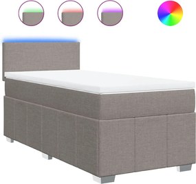 vidaXL Κρεβάτι Boxspring με Στρώμα Taupe 80x200 εκ. Υφασμάτινο