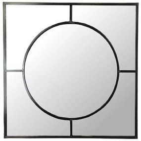 Καθρέπτης ArteLibre Μαύρο Μέταλλο 77x3x77cm-05152316