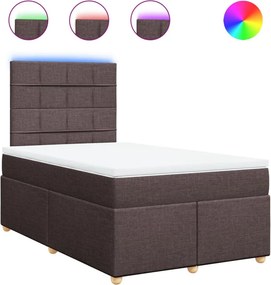 vidaXL Κρεβάτι Boxspring με Στρώμα Σκούρο Καφέ 120x200 εκ. Υφασμάτινο