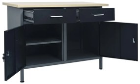 vidaXL Πάγκος Εργασίας Μαύρος 120 x 60 x 85 εκ. Ατσάλινος