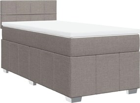 vidaXL Κρεβάτι Boxspring με Στρώμα Taupe 90x200 εκ. Υφασμάτινο