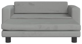 vidaXL Καναπές Παιδικός με Υποπόδιο Αν. Γκρι 100x50x30 εκ. Βελούδινος