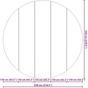vidaXL Εδαφοκάλυψη Πισίνας Μαύρο Ø 550 cm Μη Υφαμένο Ύφασμα