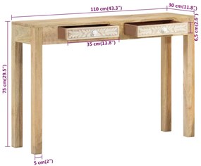Τραπέζι Κονσόλα 110x30x75 εκ. από Μασίφ Ξεβαμμένο Ξύλο Μάνγκο 351617