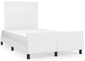 Πλαίσιο Κρεβατιού με Κεφαλάρι Λευκό 120 x 190 εκ. Συνθ. Δέρμα - Λευκό