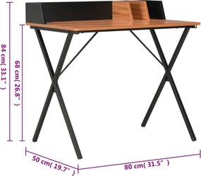 vidaXL Γραφείο Μαύρο / Καφέ 80 x 50 x 84 εκ.