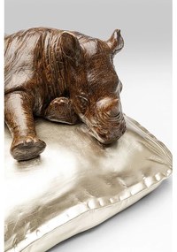 Διακοσμητικό Επιτραπέζιο Sleeping Rhino Χρυσό/Καφέ 37x32x21εκ. - Χρυσό