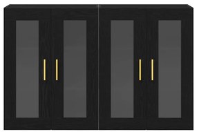 vidaXL Επιτοίχιο ντουλάπι 2 pcs Μαύρη δρυς 69.5 x 34 x 90 εκ.