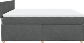vidaXL Κρεβάτι Boxspring με Στρώμα Σκούρο Γκρι 180x200 εκ Υφασμάτιν