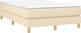 vidaXL Κρεβάτι Boxspring με Στρώμα Κρεμ 120x200 εκ. Υφασμάτινο