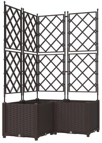 vidaXL Γλάστρα Κήπου με Πλέγμα 3 τμχ Καφέ 80x80x143 εκ