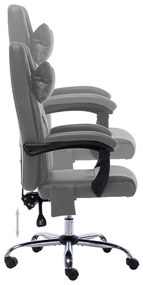 vidaXL Πολυθρόνα Γραφείου Μασάζ Ανθρακί από Συνθετικό Δέρμα