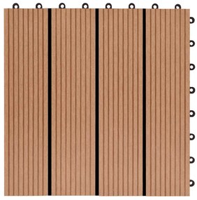 vidaXL Πλακάκια Deck 22 τεμ. Χρώμα Teak 30 x 30 εκ. 2 μ² από WPC
