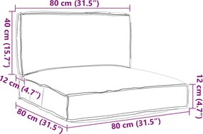 vidaXL Σετ Μαξιλαριών Πάγου 2 pcs Ανθρακί Ύφασμα Όξφορντ