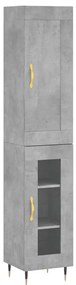 vidaXL Ντουλάπι Γκρι Σκυροδέματος 34,5x34x180 εκ. Επεξεργασμένο Ξύλο