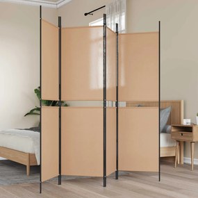 vidaXL Διαχωριστικό Δωματίου 4-Πανέλων Μπεζ 200 x 180 cm Ύφασμα