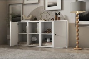 Stewehome Κονσόλα με δύο πόρτες και ράφι χωρίς πλαίσιο Λευκό 129x30x65 cm