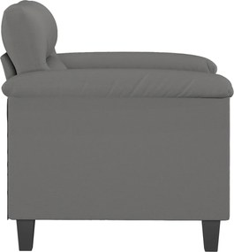 vidaXL Πολυθρόνα Σκούρο Γκρι60 εκ. Ύφασμα μικροϊνών