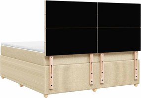 vidaXL Κρεβάτι Boxspring με Στρώμα Κρεμ 180x200 εκ. Υφασμάτινο