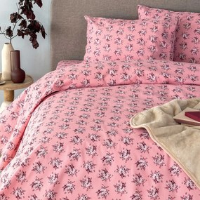 Φανελένια Σεντόνια Υπέρδιπλα (Σετ) Palamaiki Flannel FB0231 Ροζ ΜΕ ΛΑΣΤΙΧΟ 170x200+32