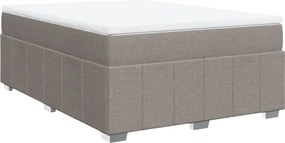 vidaXL Κρεβάτι Boxspring με Στρώμα Taupe 160x200 εκ. Υφασμάτινο
