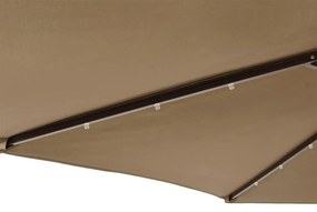 Ομπρέλα Κήπου με LED και Ατσάλινο Ιστό Taupe 225x225x212 εκ. - Μπεζ-Γκρι