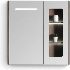 Martin Lavare 60 Led Walnut - Καθρέπτης μπάνιου με ντουλάπι (53x12x70)