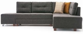 Καναπές - Κρεβάτι Γωνιακός (Δεξιά Γωνία) Manama 825BLC2544 280x206x85cm Anthracite