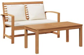 vidaXL Σετ Καναπέ Κήπου 2 pcs Φυσικό Μασίφ ξύλο teak