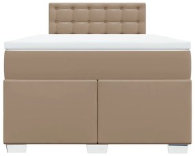vidaXL Κρεβάτι Boxspring με Στρώμα Καπουτσίνο 120x190εκ.από Συνθ.Δέρμα