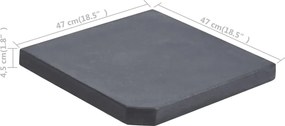 vidaXL Πλάκα Βάσης Ομπρέλας Τετράγωνη Μαύρη 25 κ. από Γρανίτη