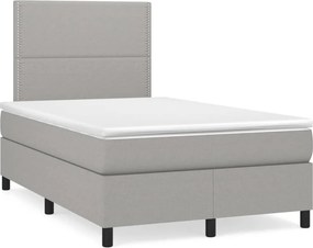 VidaXL Κρεβάτι Boxspring με Στρώμα & LED Αν.Γκρι 120x190εκ. Υφασμάτινο