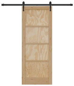 vidaXL Συρόμενη Πόρτα Άλλο ORKDAL Φυσικό και μαύρο 78 x 202 εκ.