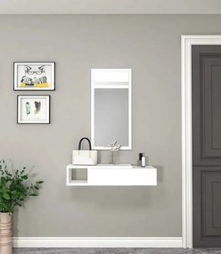Stewehome λΜοντέρνα Δίχρωμη MDF Κονσόλα Εισόδου με Καθρέπτη λευκό 82x29.6x15.8 cm