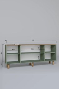 Stewehome Μποέμ σειρά κονσόλα Πράσινο 180x40x75 cm