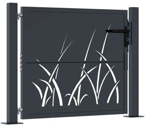 vidaXL Πόρτα Κήπου Ανθρακί 100x100 εκ. Σχέδιο Χαλυβδόφυλλου