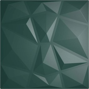 vidaXL Πάνελ τοίχου 24 pcs Πράσινο 50 x 50 cm Φελιζόλ XPS