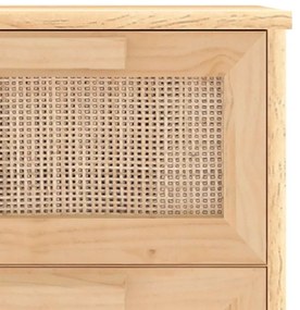 vidaXL Συρταριέρα Καφέ 40 x 30 x 90 εκ. Μασίφ Πεύκο &amp; Φυσικό Ρατάν