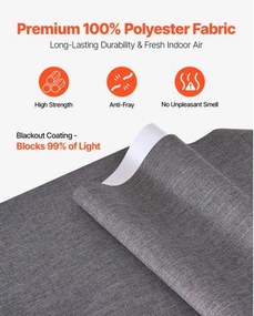 VEVOR Panel Track Blinds Extendable Track 116 cm to 218 cm W Trimmable Dark Gray