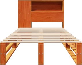 vidaXL Κρεβάτι Βιβλιοθήκη Χωρίς Στρώμα Καφέ 75x190 εκ Μασίφ Πεύκο