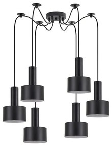 Κρεμαστό Φωτιστικό Οροφής 6xE27 Μαύρο Adept Tube 77-8541 Homelighting-77-8541-Μαύρο 77-8541