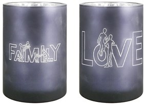 Θήκη Ρεσώ ArteLibre 'Family' Γκρι Γυαλί 18cm Σε 2 Σχέδια-05160542