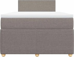 vidaXL Κρεβάτι Boxspring με Στρώμα Taupe 120x200 εκ. Υφασμάτινο