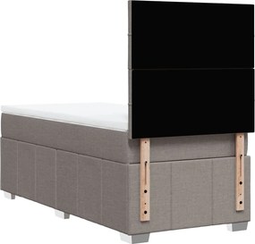 vidaXL Κρεβάτι Boxspring με Στρώμα Taupe 90x190 εκ.Υφασμάτινο