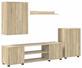 vidaXL Σετ 4 τεμαχίων για ντουλάπα τηλεόρασης 4 pcs Sonoma Δρυς
