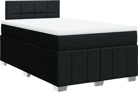 vidaXL Κρεβάτι Boxspring με Στρώμα Μαύρο 120x200 εκ. Υφασμάτινο