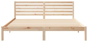 vidaXL Σκελετός Κρεβατιού Καφέ 200 x 200 cm Συμπαγές ξύλο πεύκου